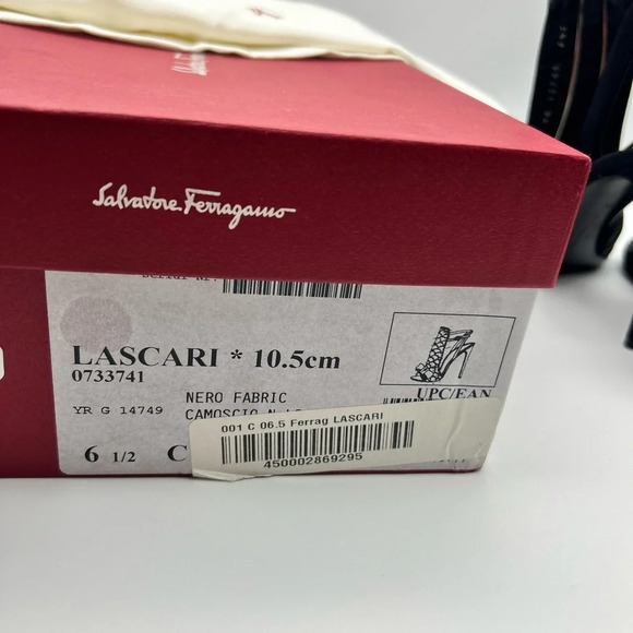 Salvatore Ferragamo Lascari Satin & Suede Rhinestone Sandal Women 6.5 - Picture 9 of 16